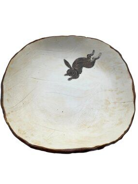 Handmade Ceramic Rabbit Hare Dish Asymmetrical Porcelain Stoneware